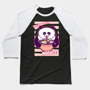 Panda Eating Noodle Ramen Lover Baseball T-Shirt